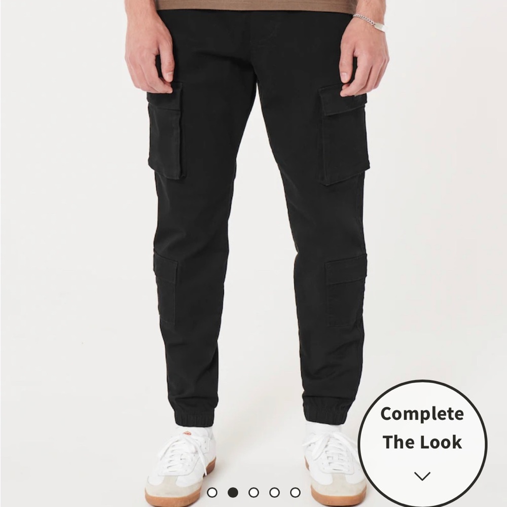 Men’s Hollister Jogger Cargo Black pants size small